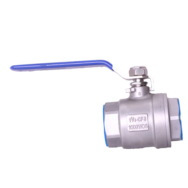 Two piece threaded ball valve