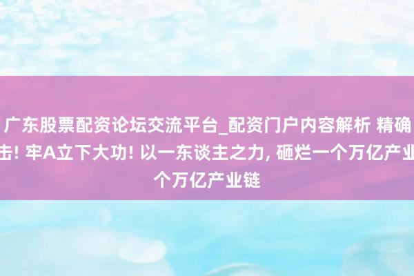 广东股票配资论坛交流平台_配资门户内容解析 精确狙击! 牢A立下大功! 以一东谈主之力, 砸烂一个万亿产业链