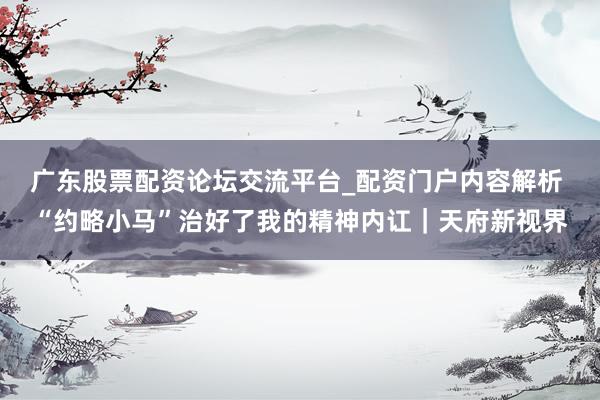 广东股票配资论坛交流平台_配资门户内容解析 “约略小马”治好了我的精神内讧｜天府新视界